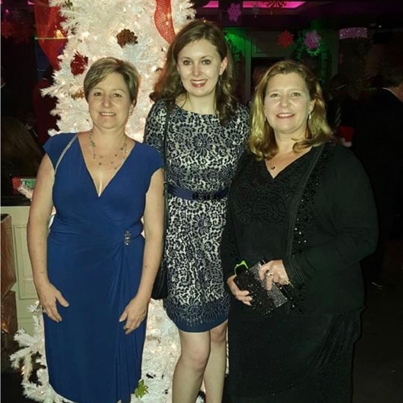 Eliza J Navy Lace Dress with open back - Size 4 - Picture 3 of 5